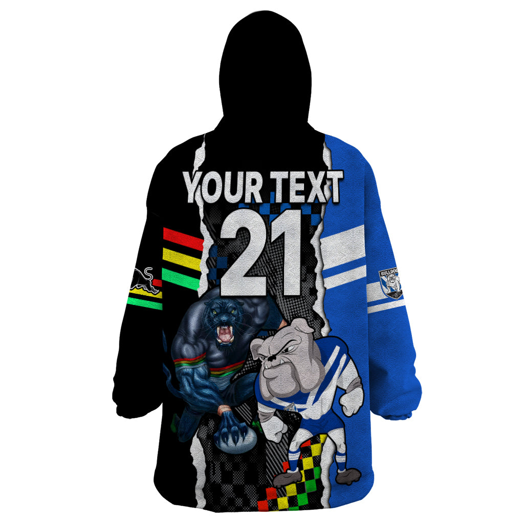 Custom NRL Combine Bulldogs and Panthers Wearable Blanket Hoodie - Vibe Hoodie Shop