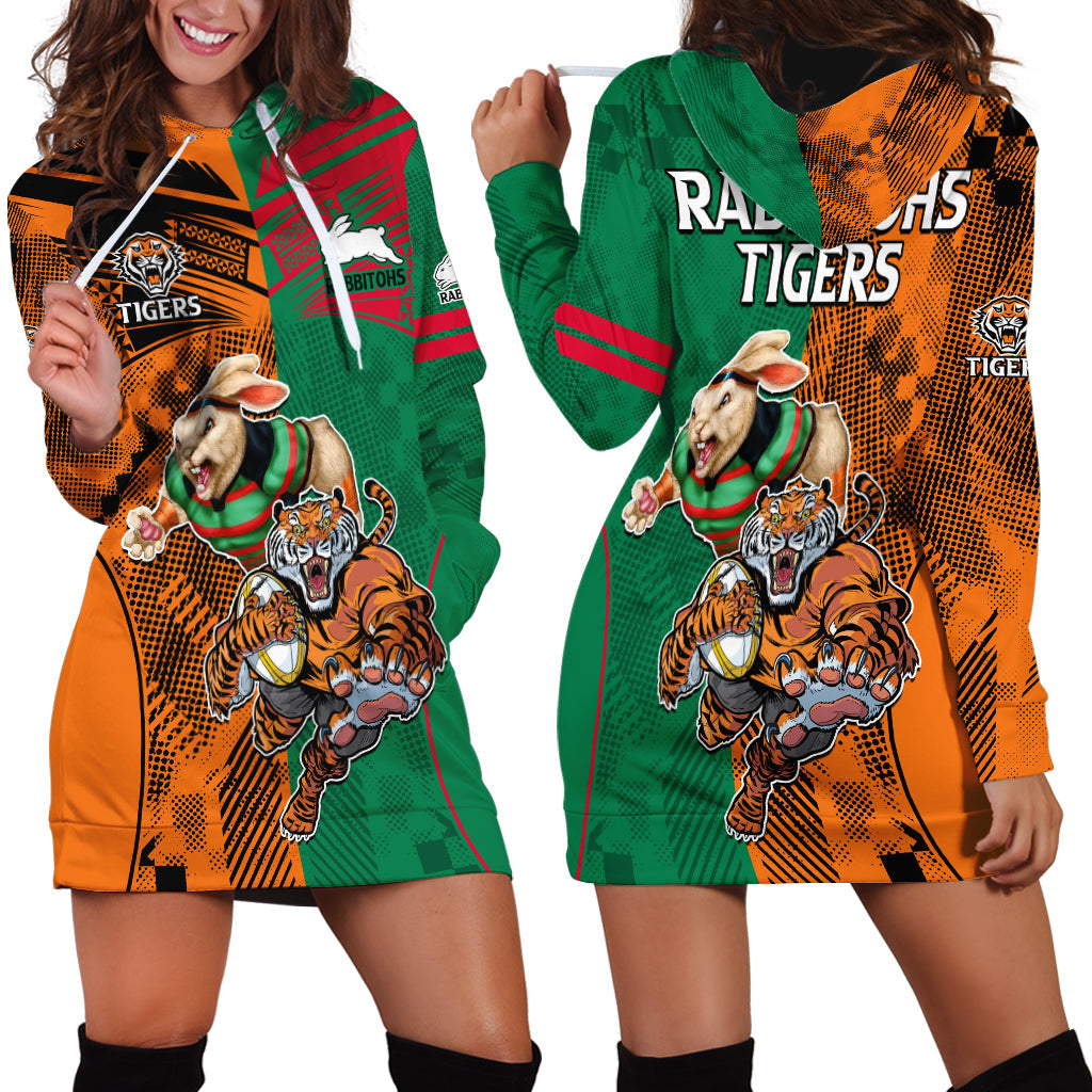 Wests Tigers and Rabbitohs Rugby Hoodie Dress Sporty Style LT9