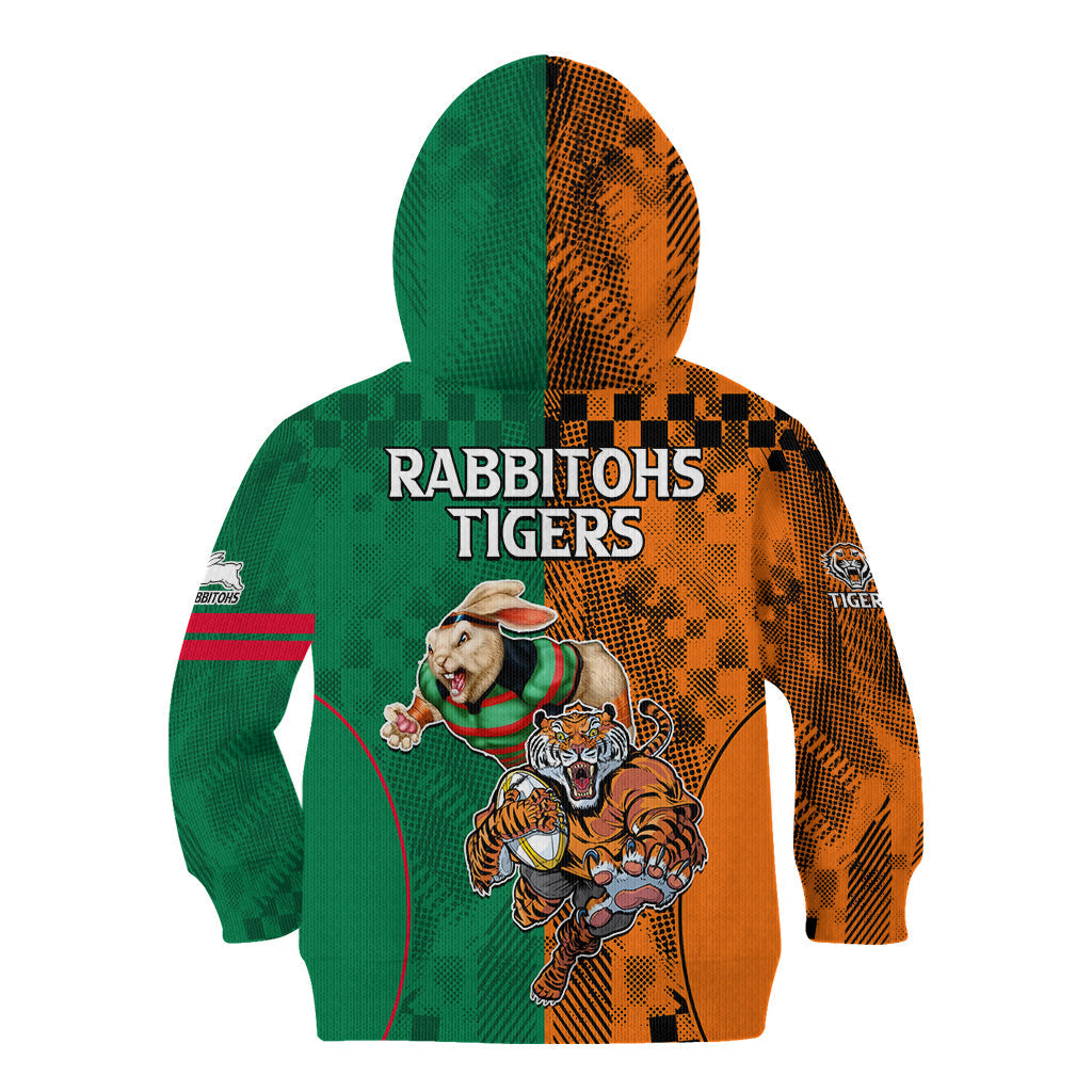 Wests Tigers and Rabbitohs Rugby Kid Hoodie Sporty Style LT9