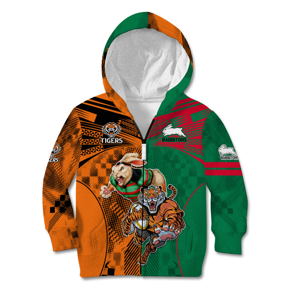 Wests Tigers and Rabbitohs Rugby Kid Hoodie Sporty Style LT9