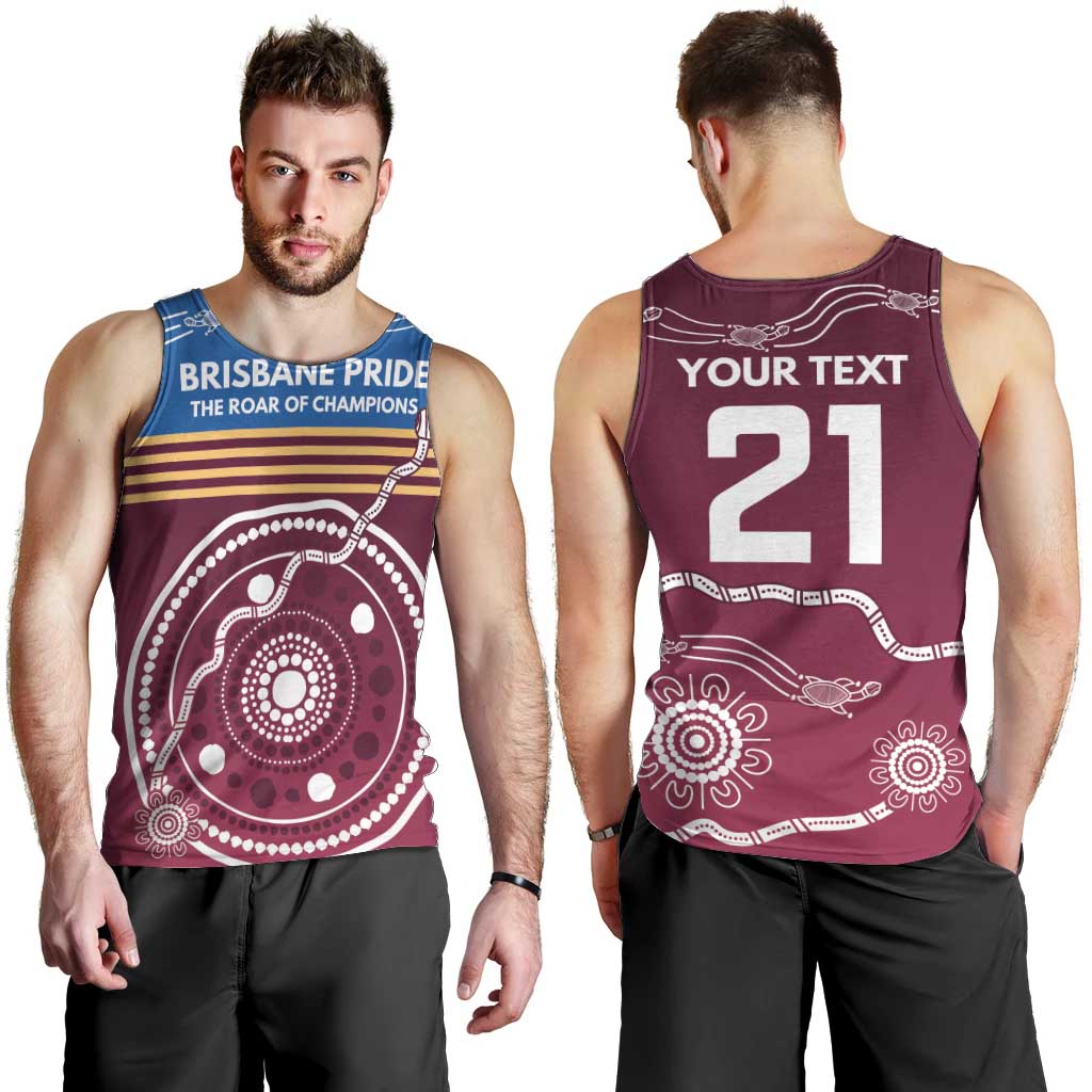 Personalised Brisbane Pride Men Tank Top The Roar of Champions - Vibe Hoodie