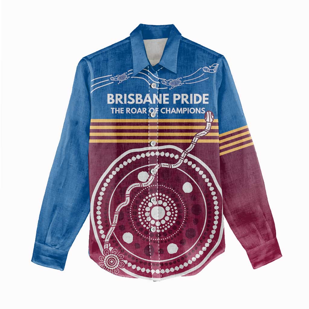 Personalised Brisbane Pride Women Casual Shirt The Roar of Champions - Vibe Hoodie