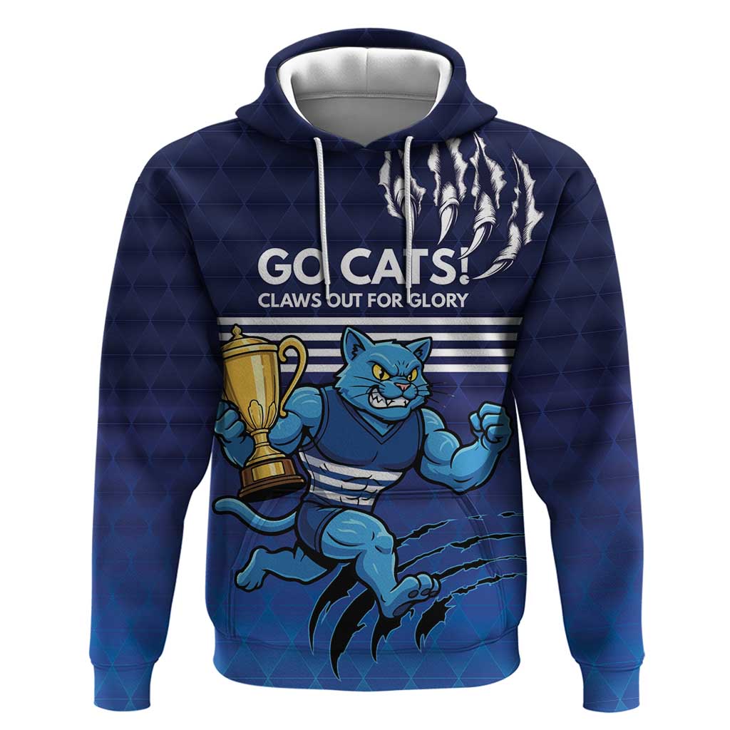 Personalised Geelong Pride Hoodie Claws Out for Glory - Vibe Hoodie