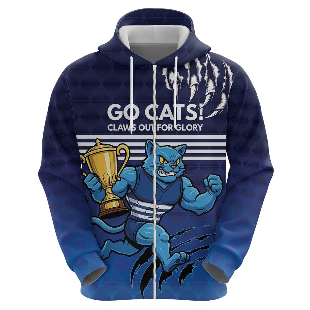 Personalised Geelong Pride Hoodie Claws Out for Glory - Vibe Hoodie