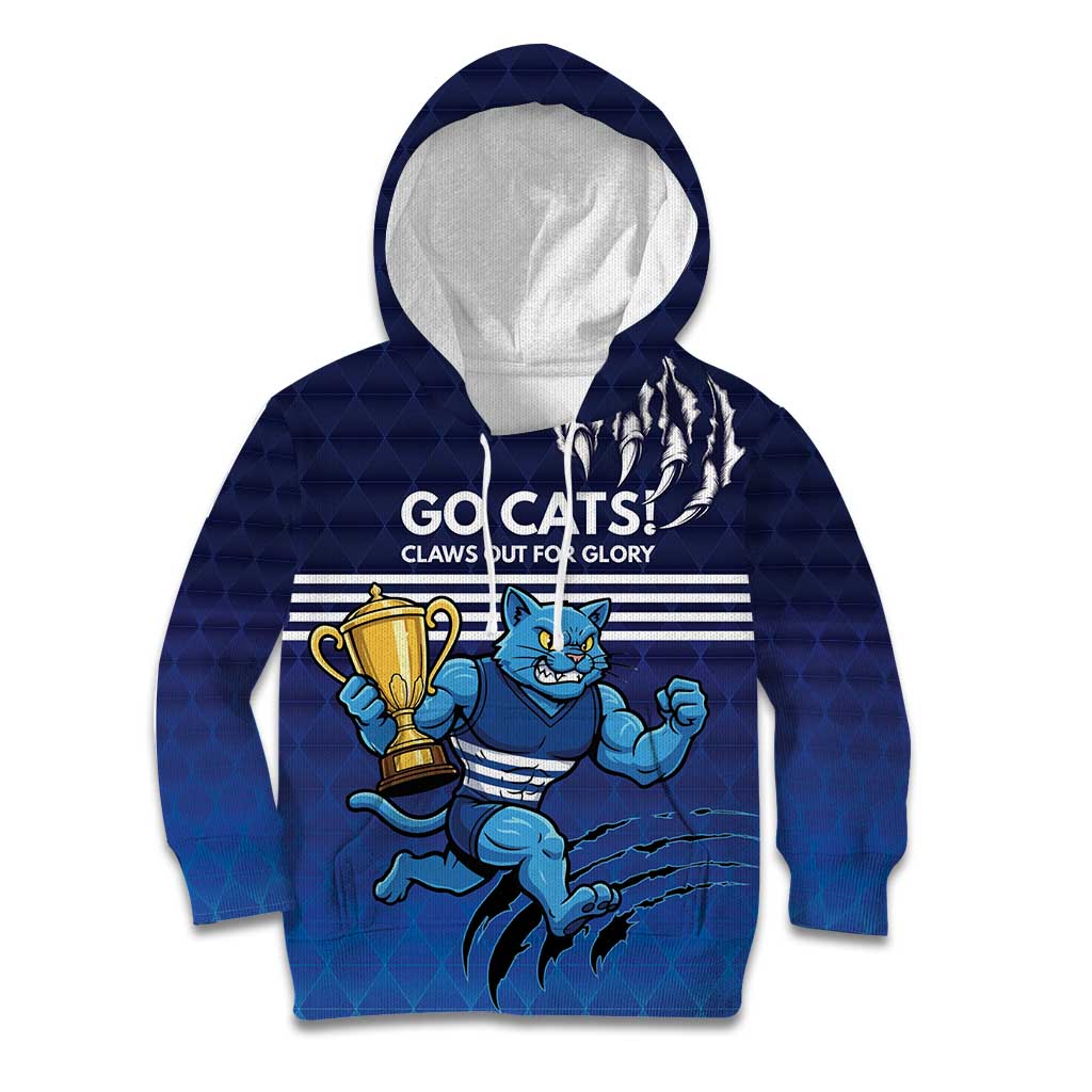 Personalised Geelong Pride Kid Hoodie Claws Out for Glory - Vibe Hoodie