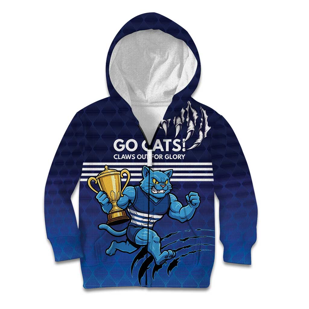 Personalised Geelong Pride Kid Hoodie Claws Out for Glory - Vibe Hoodie