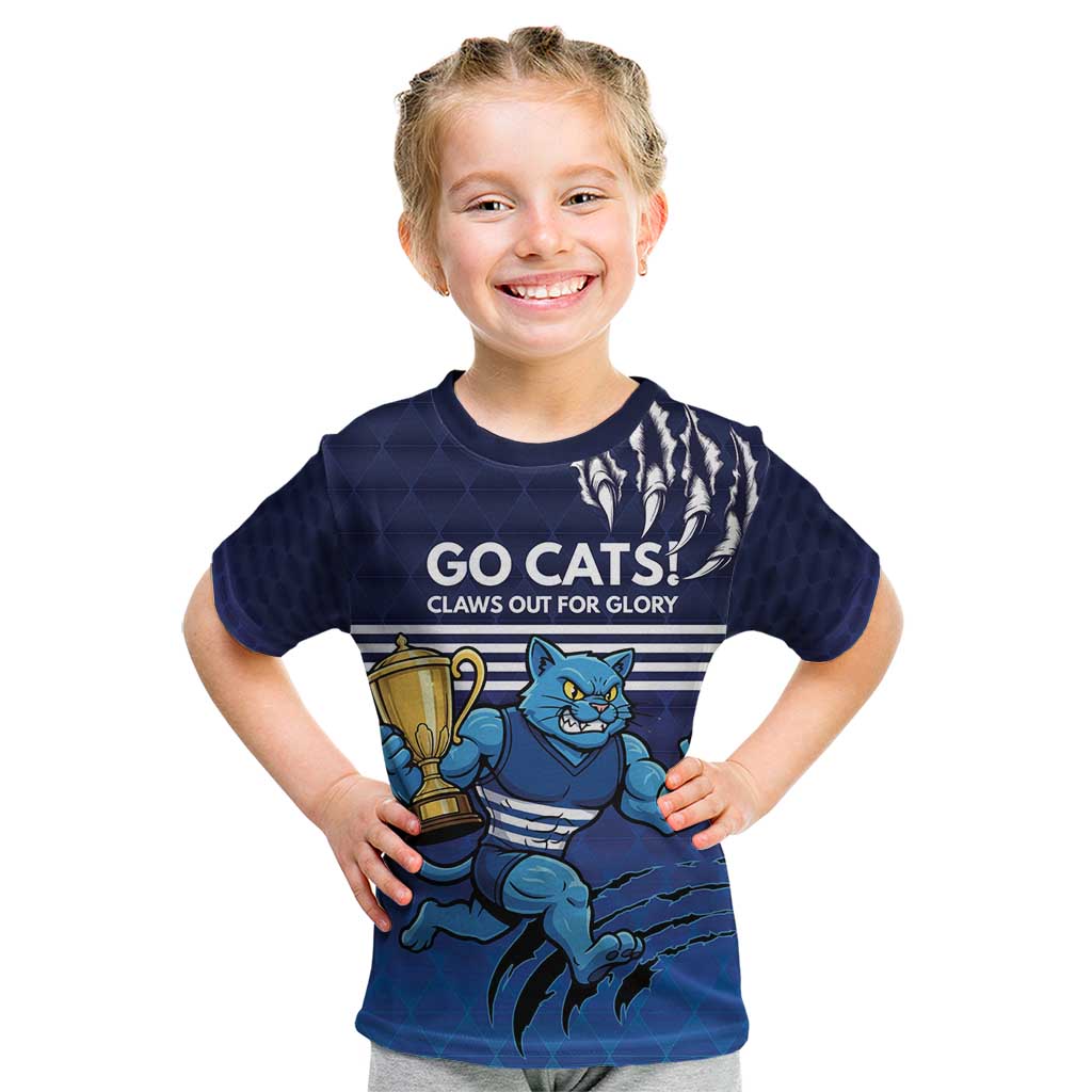 Personalised Geelong Pride Kid T Shirt Claws Out for Glory - Vibe Hoodie
