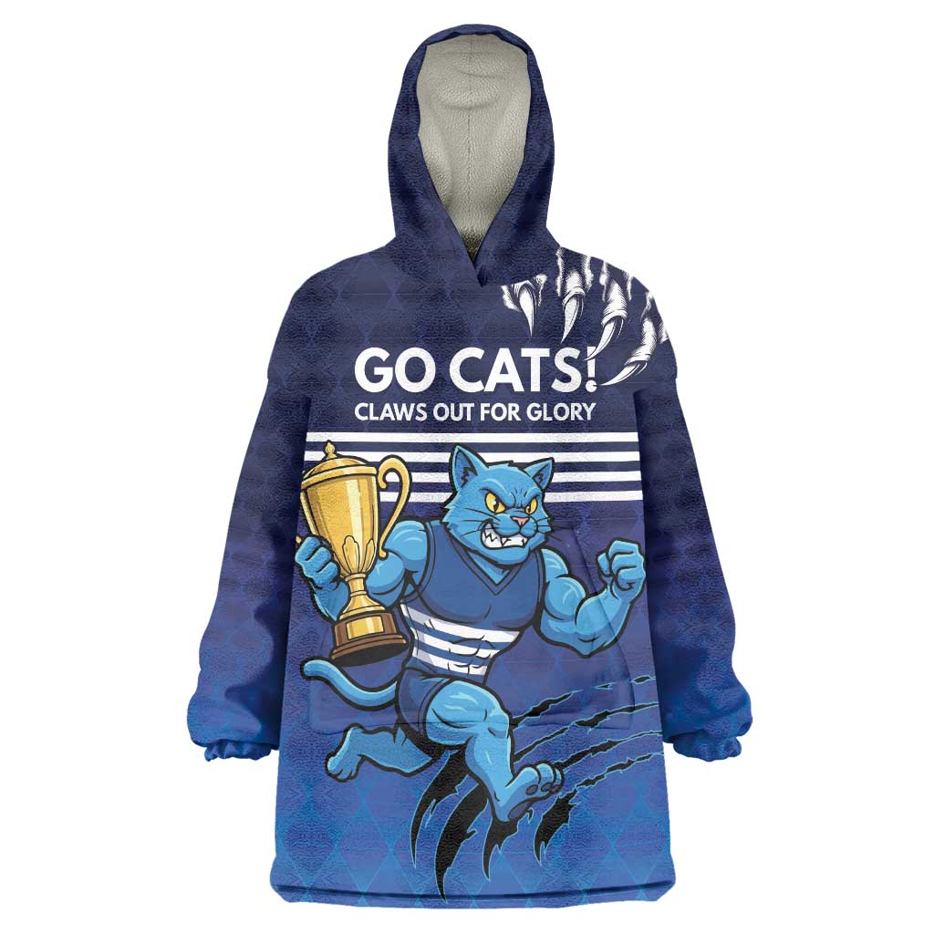 Personalised Geelong Pride Wearable Blanket Hoodie Claws Out for Glory - Vibe Hoodie