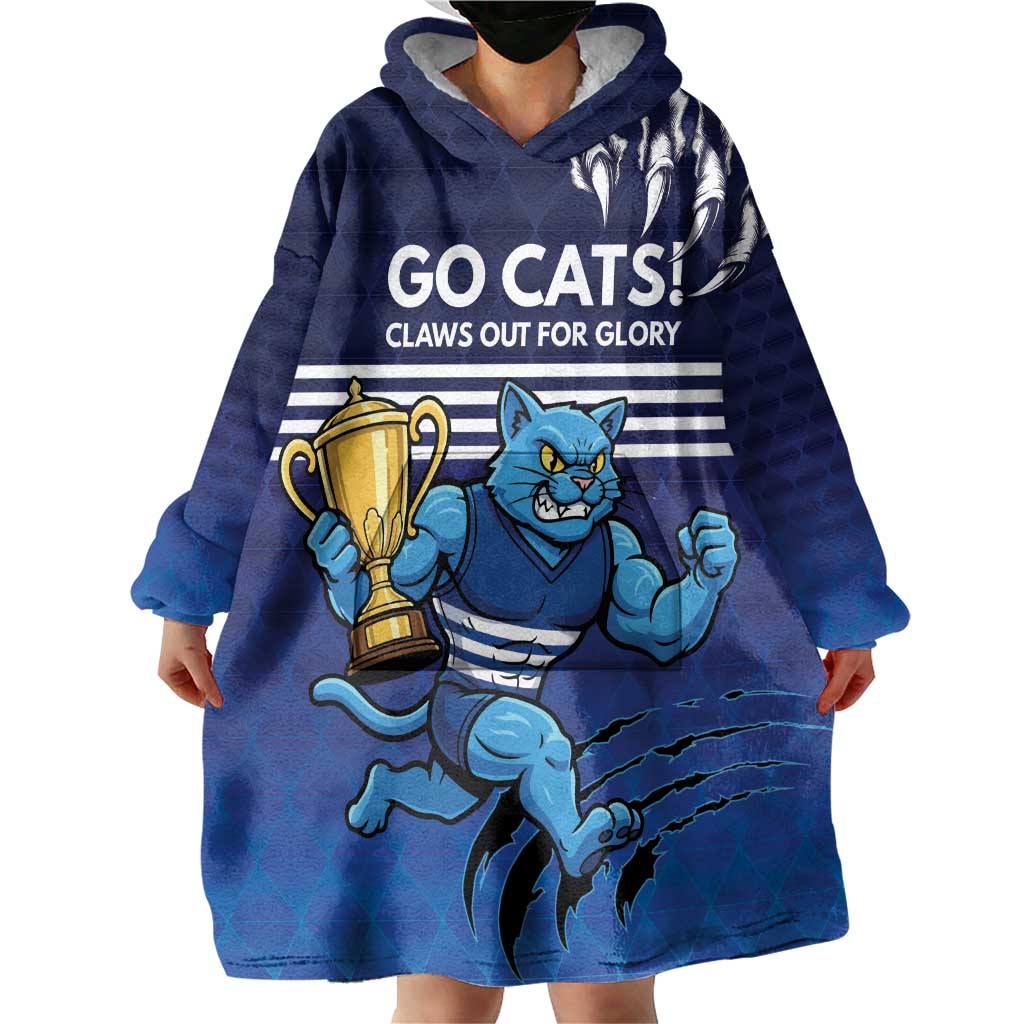 Personalised Geelong Pride Wearable Blanket Hoodie Claws Out for Glory - Vibe Hoodie