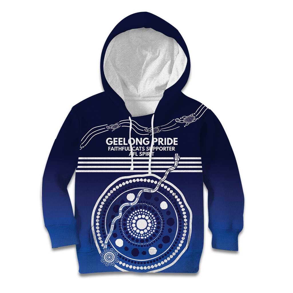 Custom Geelong Pride Kid Hoodie On the Road to Glory Indigenous Aboriginal - Vibe Hoodie