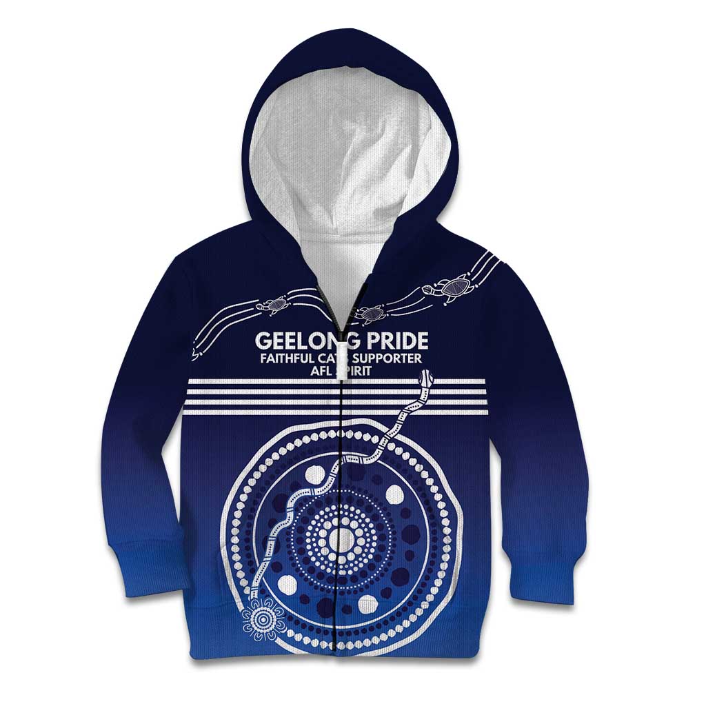 Custom Geelong Pride Kid Hoodie On the Road to Glory Indigenous Aboriginal - Vibe Hoodie