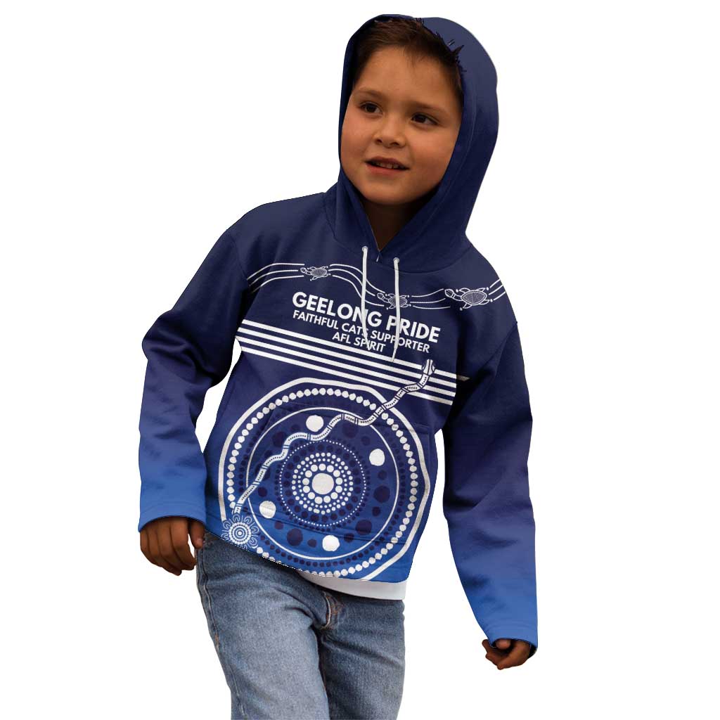 Custom Geelong Pride Kid Hoodie On the Road to Glory Indigenous Aboriginal - Vibe Hoodie