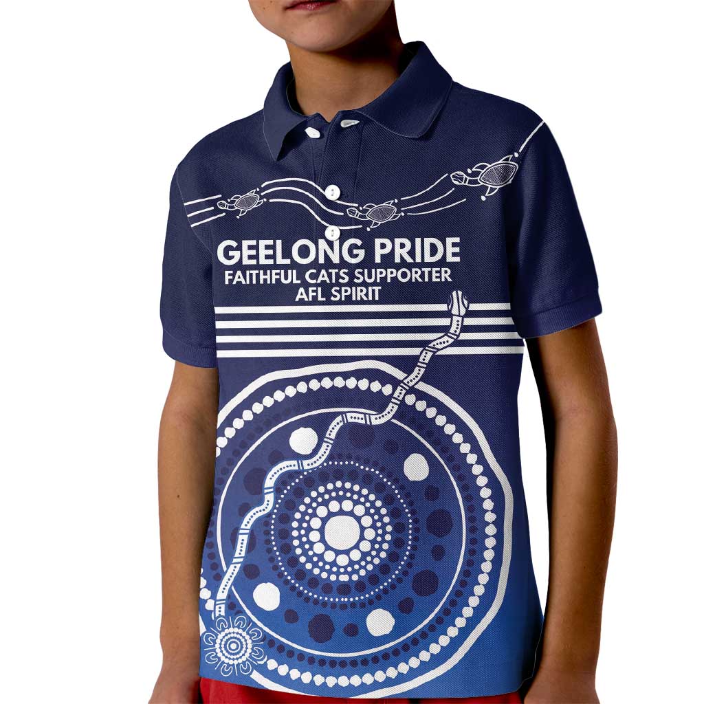 Custom Geelong Pride Kid Polo Shirt On the Road to Glory Indigenous Aboriginal - Vibe Hoodie