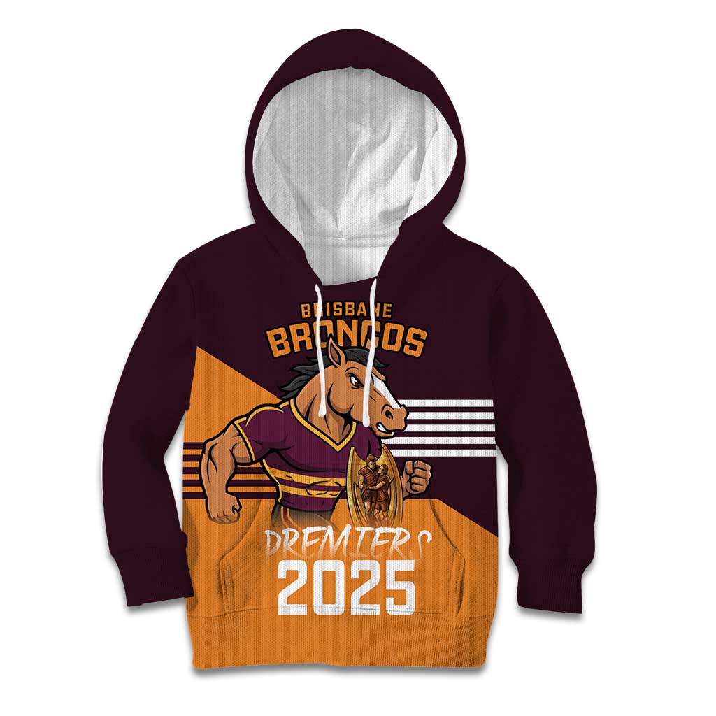 Personalised Broncos Spirit Kid Hoodie Grand Final Champions 2025 - Vibe Hoodie