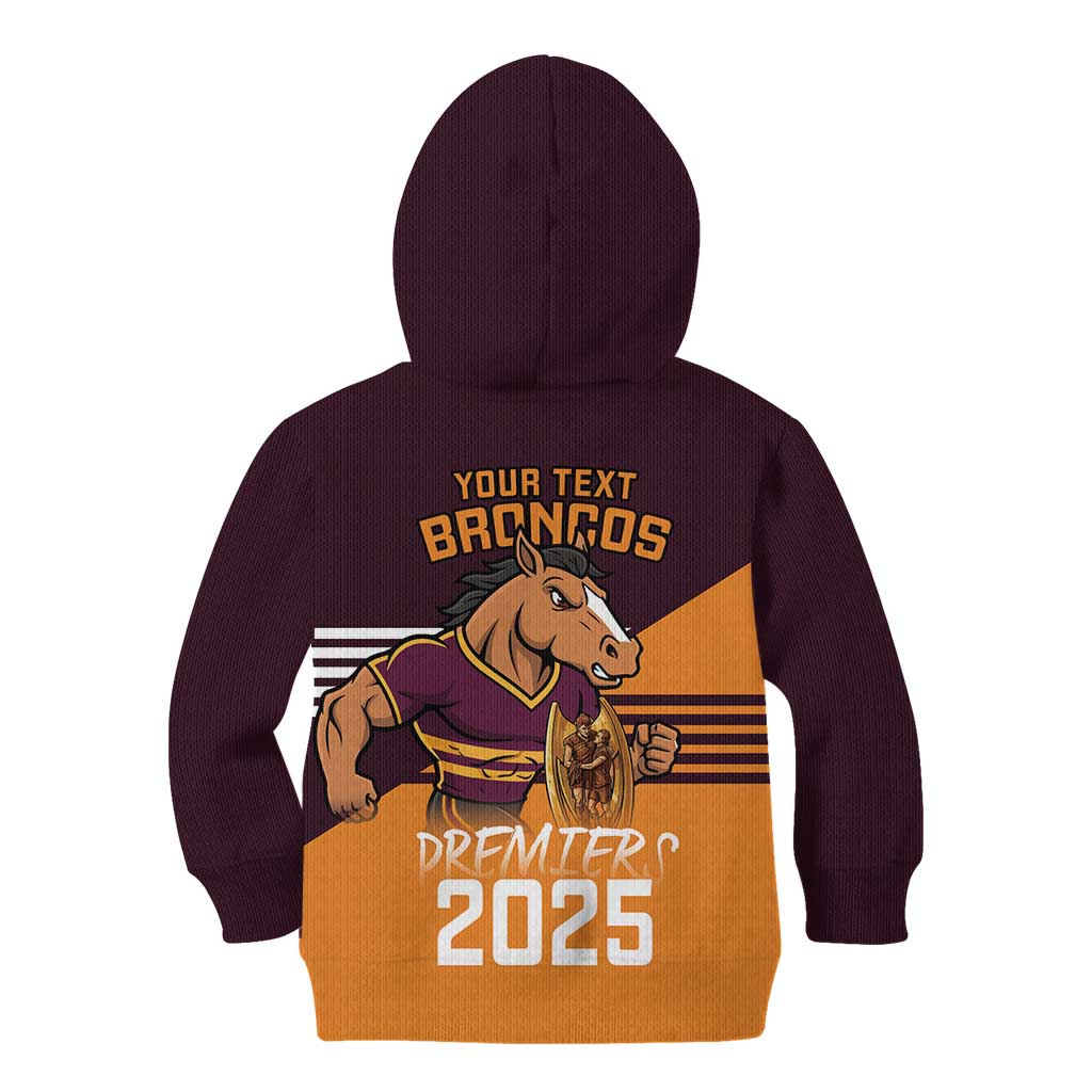 Personalised Broncos Spirit Kid Hoodie Grand Final Champions 2025 - Vibe Hoodie
