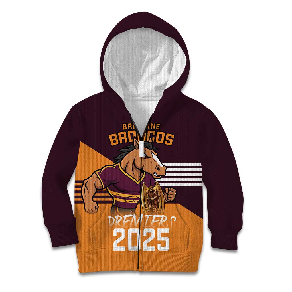 Personalised Broncos Spirit Kid Hoodie Grand Final Champions 2025 - Vibe Hoodie