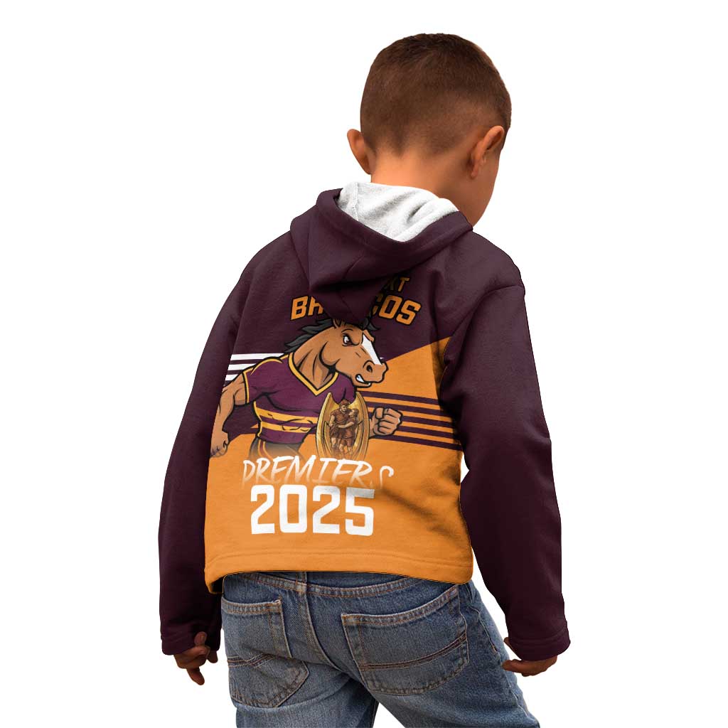 Personalised Broncos Spirit Kid Hoodie Grand Final Champions 2025 - Vibe Hoodie