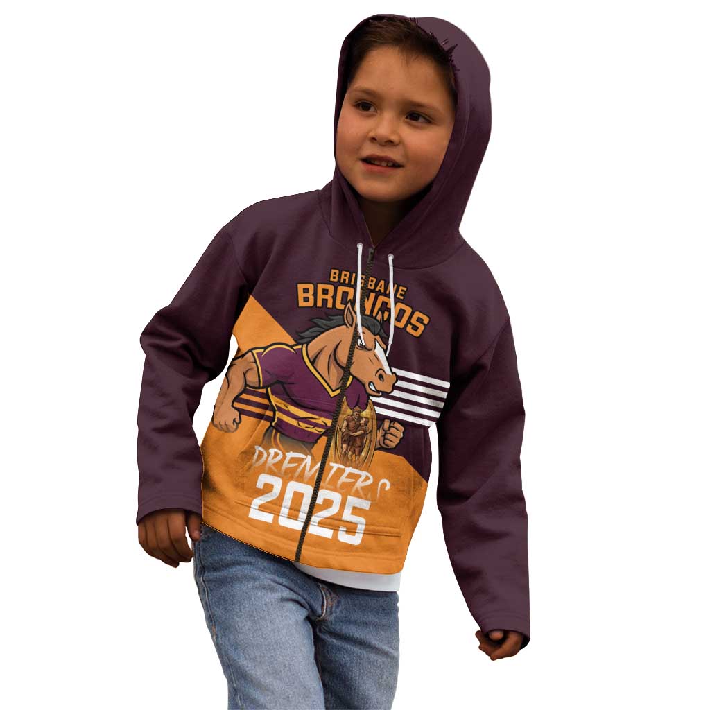 Personalised Broncos Spirit Kid Hoodie Grand Final Champions 2025 - Vibe Hoodie