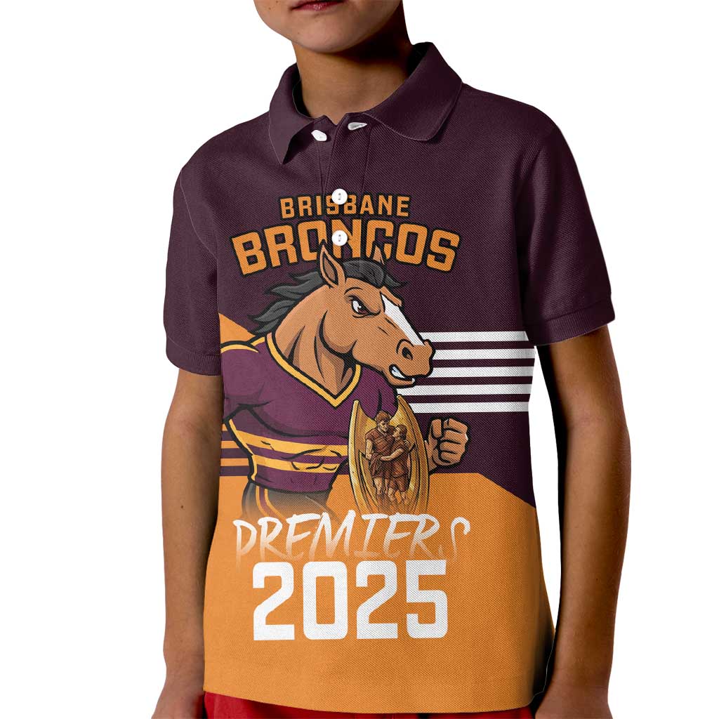Personalised Broncos Spirit Kid Polo Shirt Grand Final Champions 2025 - Vibe Hoodie