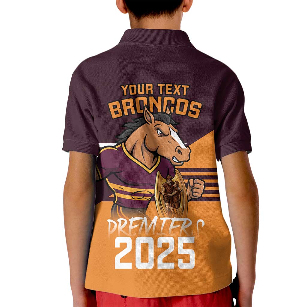 Personalised Broncos Spirit Kid Polo Shirt Grand Final Champions 2025 - Vibe Hoodie