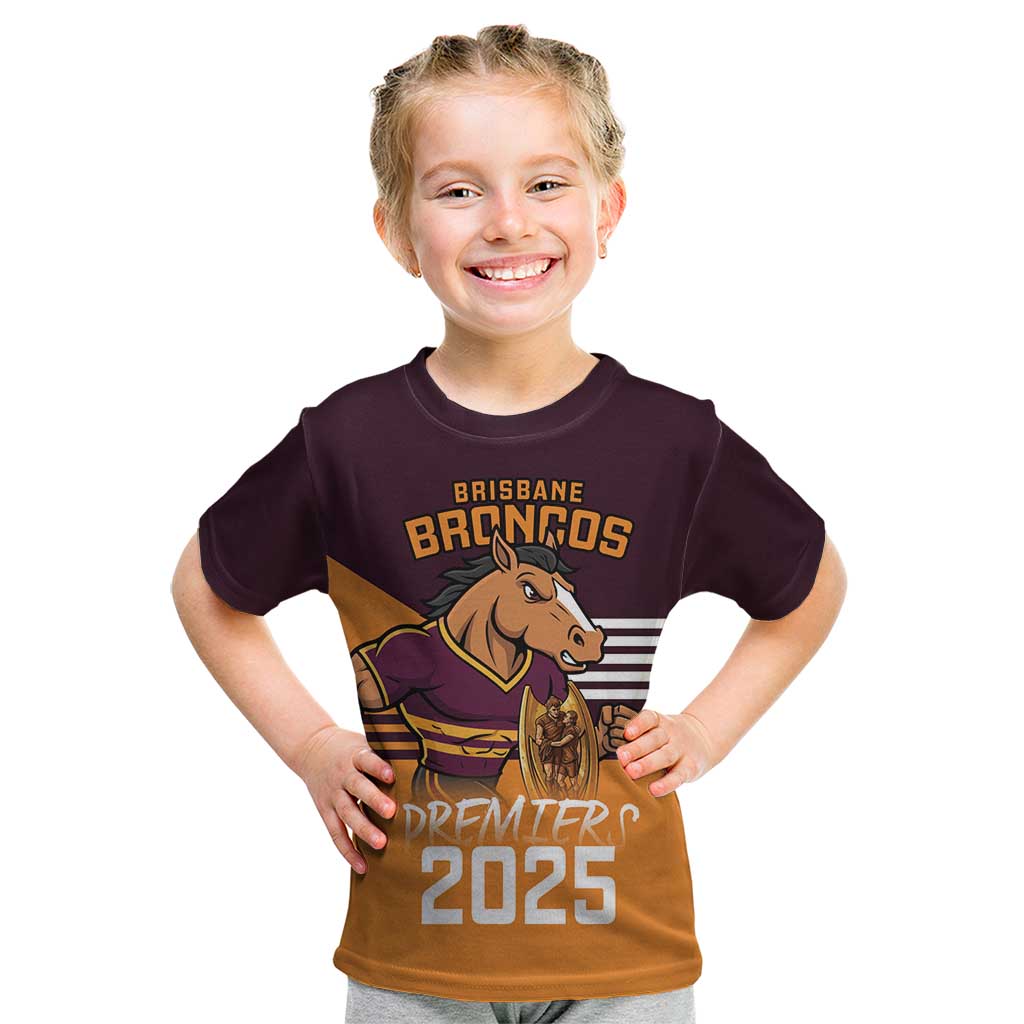 Personalised Broncos Spirit Kid T Shirt Grand Final Champions 2025 - Vibe Hoodie