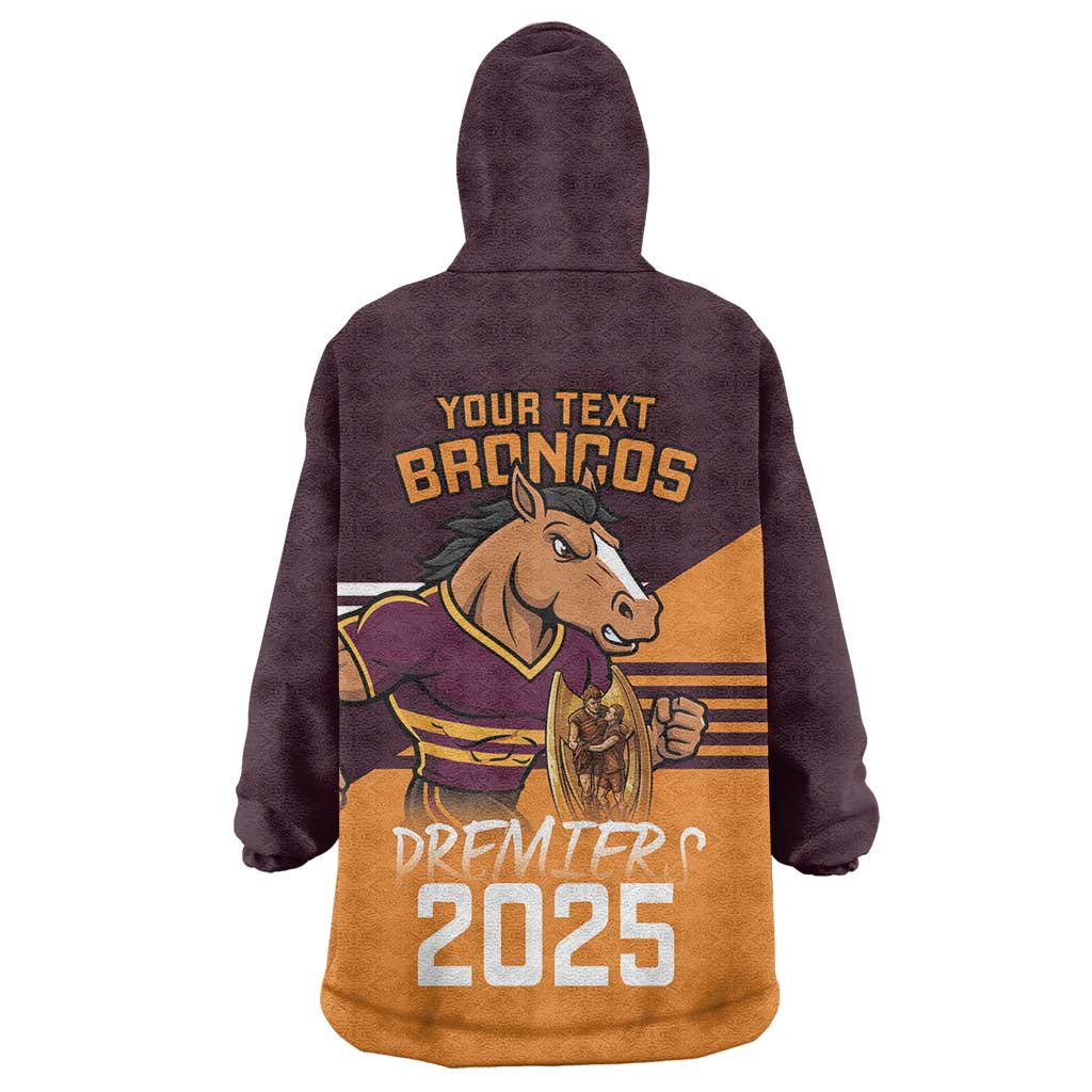 Personalised Broncos Spirit Wearable Blanket Hoodie Grand Final Champions 2025 - Vibe Hoodie