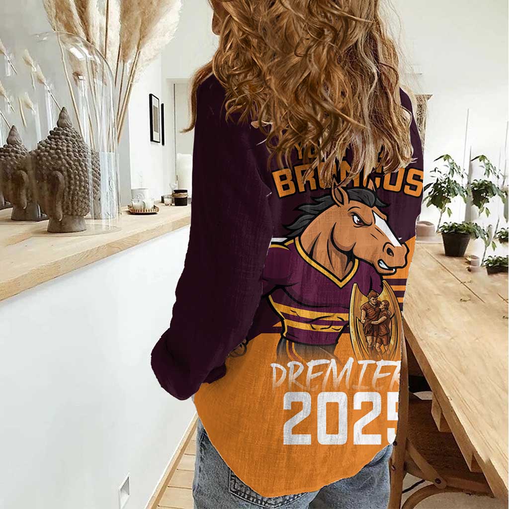 Personalised Broncos Spirit Women Casual Shirt Grand Final Champions 2025 - Vibe Hoodie