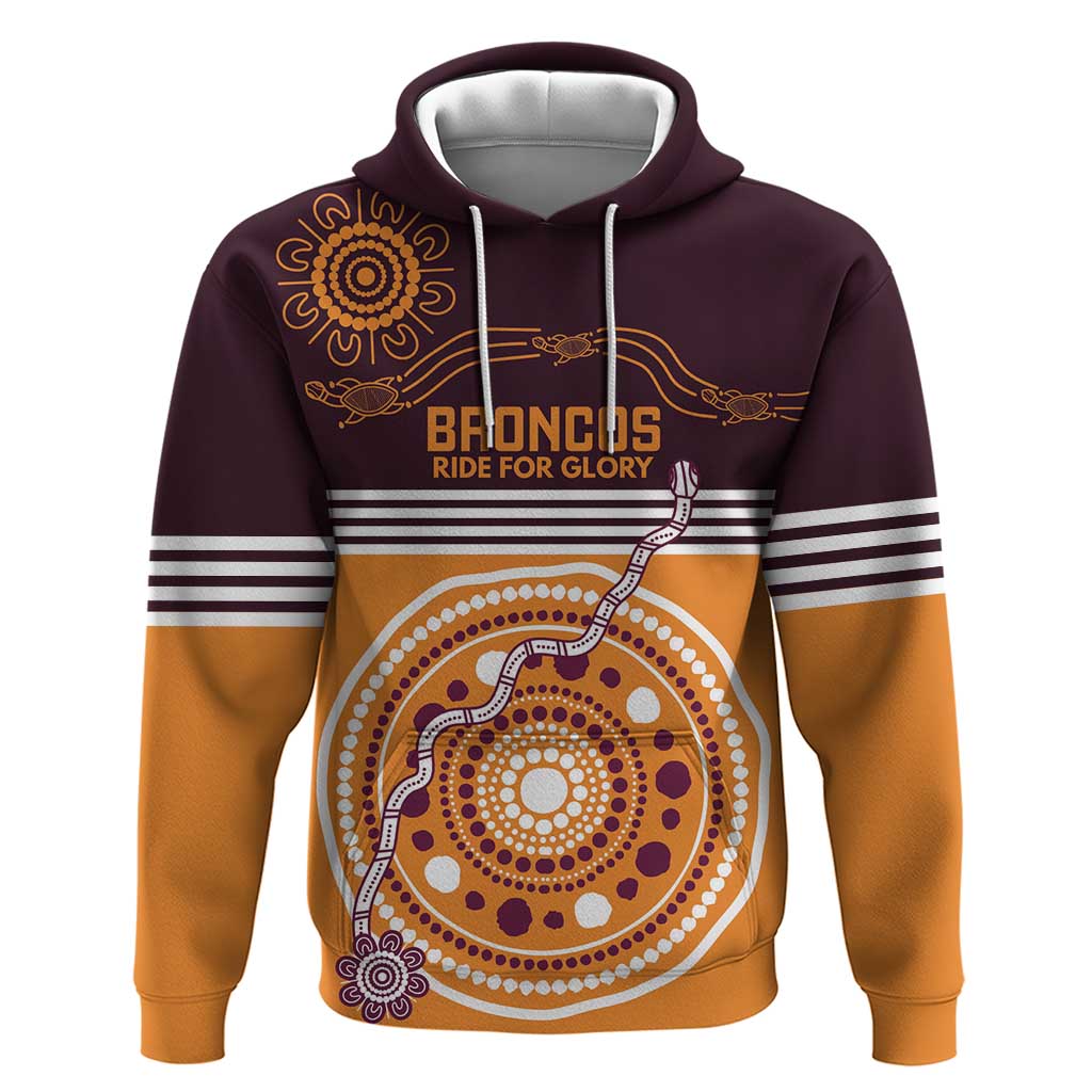 Custom Broncos Spirit Hoodie Ride for Glory Indigenous Aboriginal - Vibe Hoodie