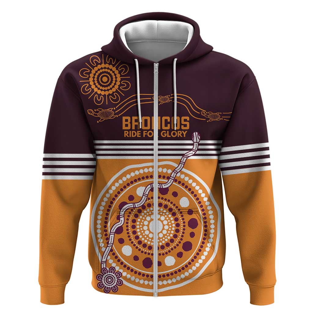 Custom Broncos Spirit Hoodie Ride for Glory Indigenous Aboriginal - Vibe Hoodie