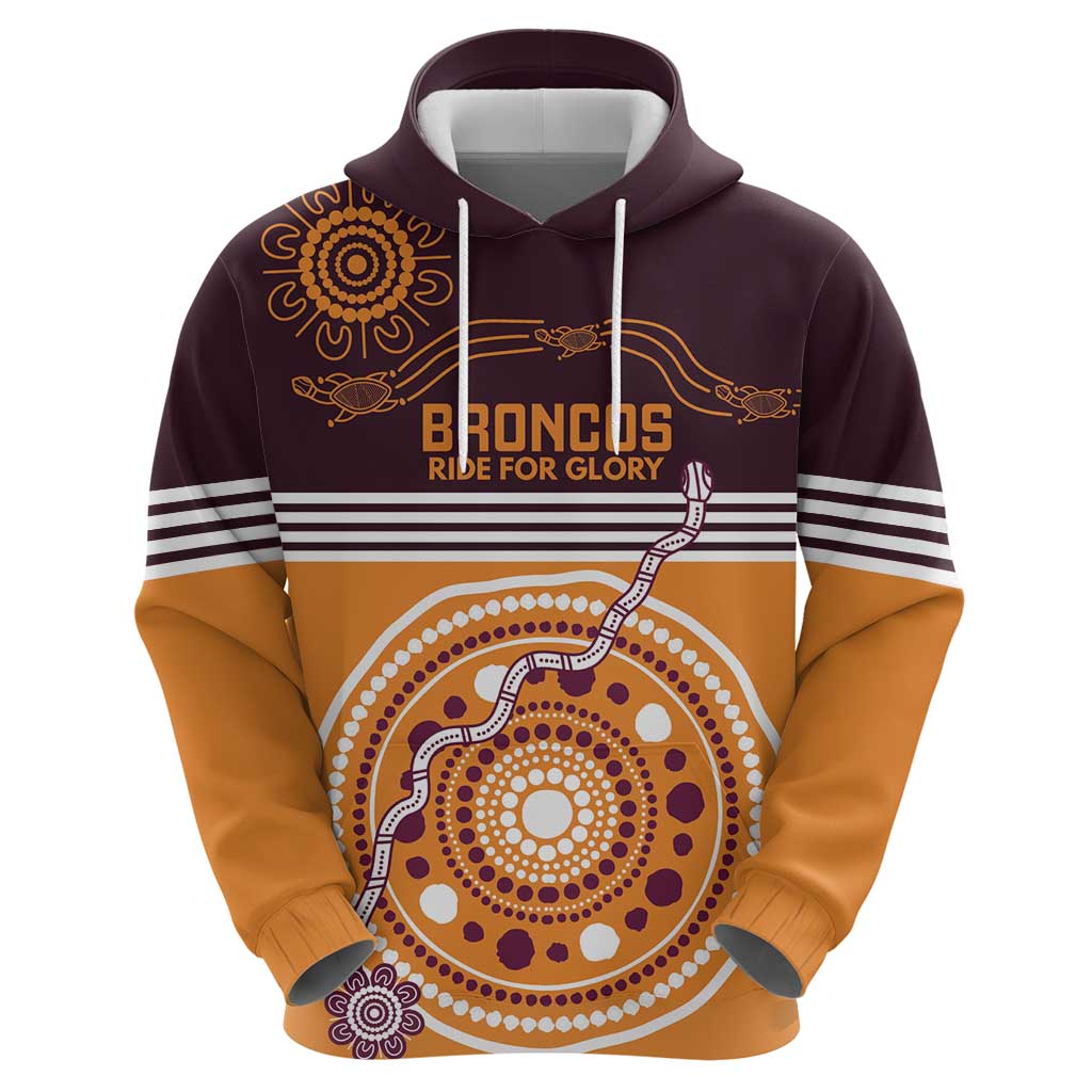 Custom Broncos Spirit Hoodie Ride for Glory Indigenous Aboriginal - Vibe Hoodie