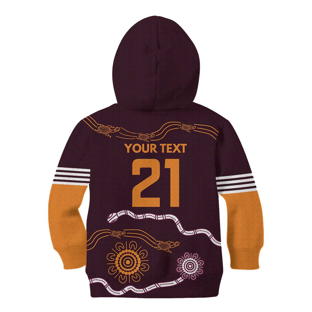 Custom Broncos Spirit Kid Hoodie Ride for Glory Indigenous Aboriginal - Vibe Hoodie