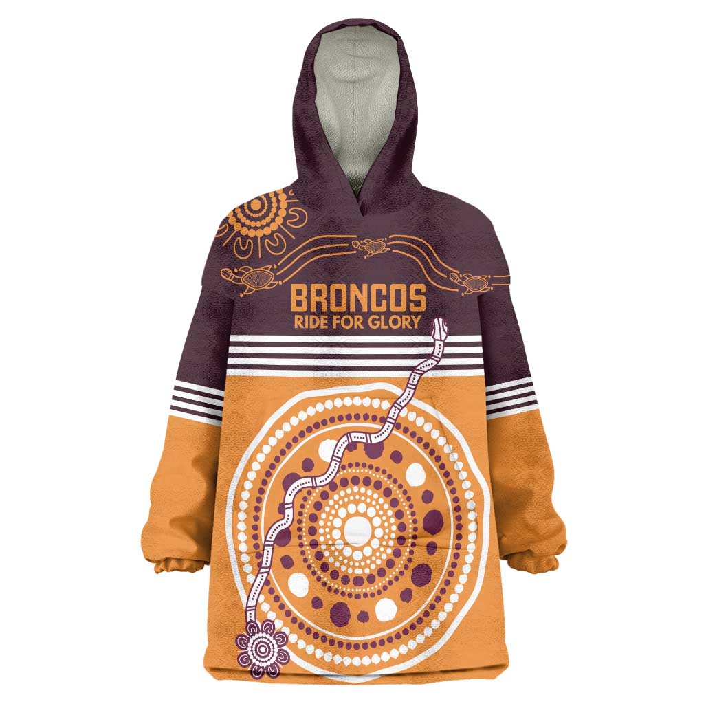 Custom Broncos Spirit Wearable Blanket Hoodie Ride for Glory Indigenous Aboriginal - Vibe Hoodie