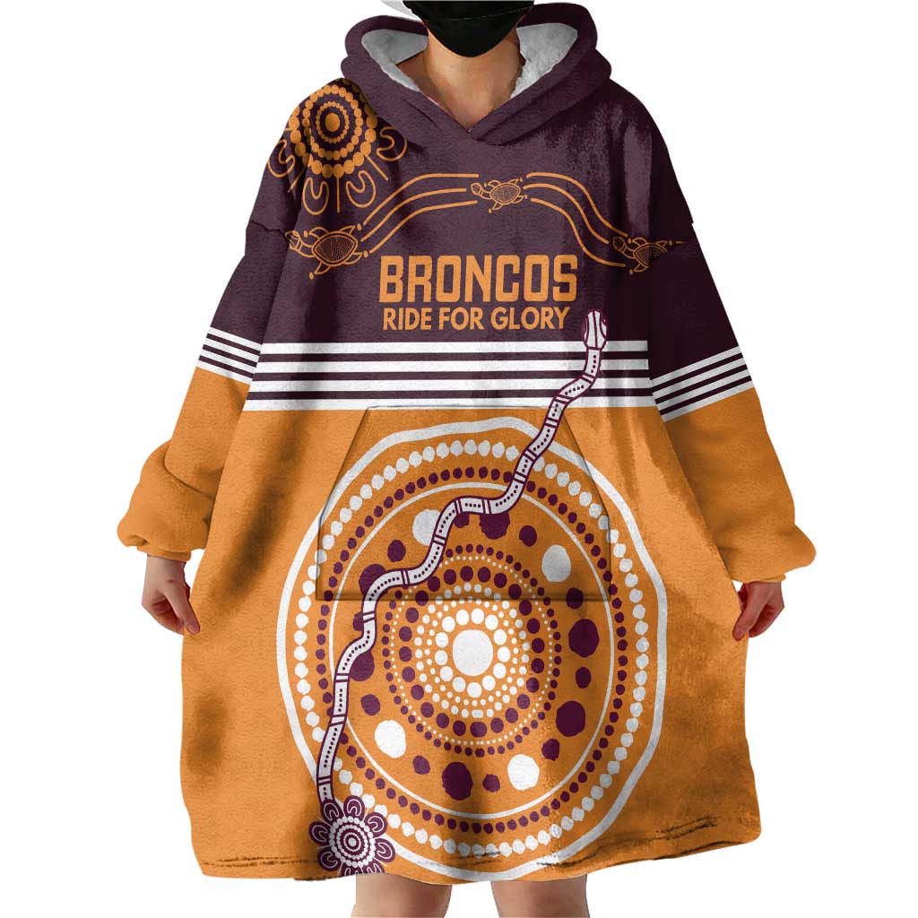 Custom Broncos Spirit Wearable Blanket Hoodie Ride for Glory Indigenous Aboriginal - Vibe Hoodie