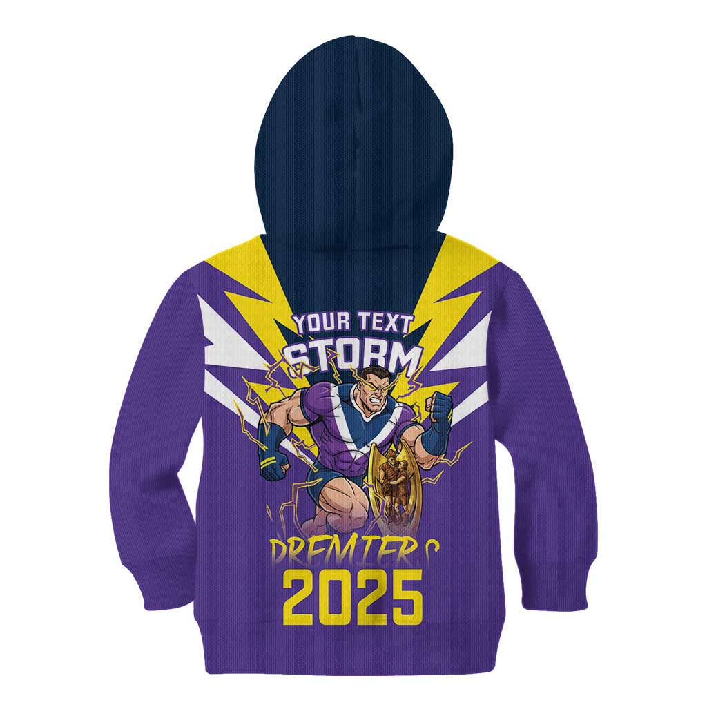 Personalised Storm Spirit Kid Hoodie Grand Final Champions 2025 - Vibe Hoodie