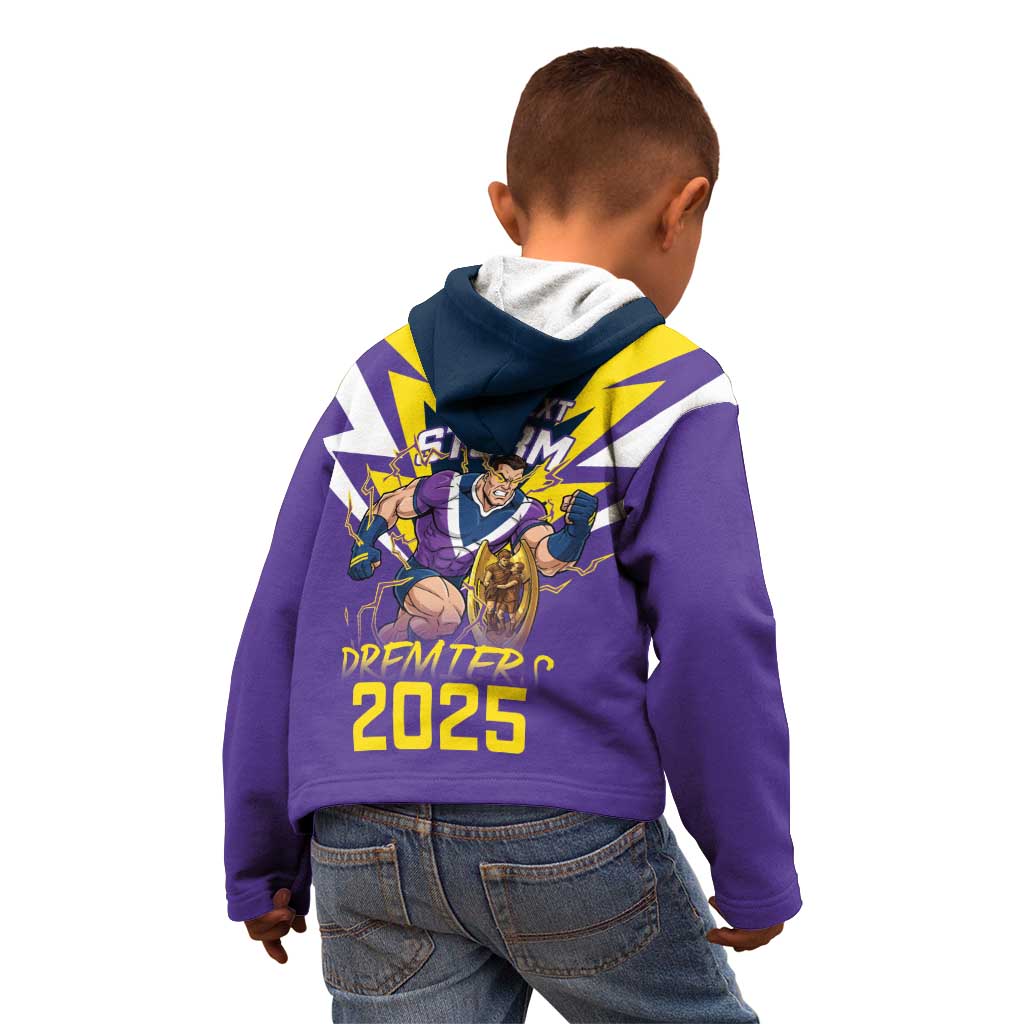 Personalised Storm Spirit Kid Hoodie Grand Final Champions 2025 - Vibe Hoodie