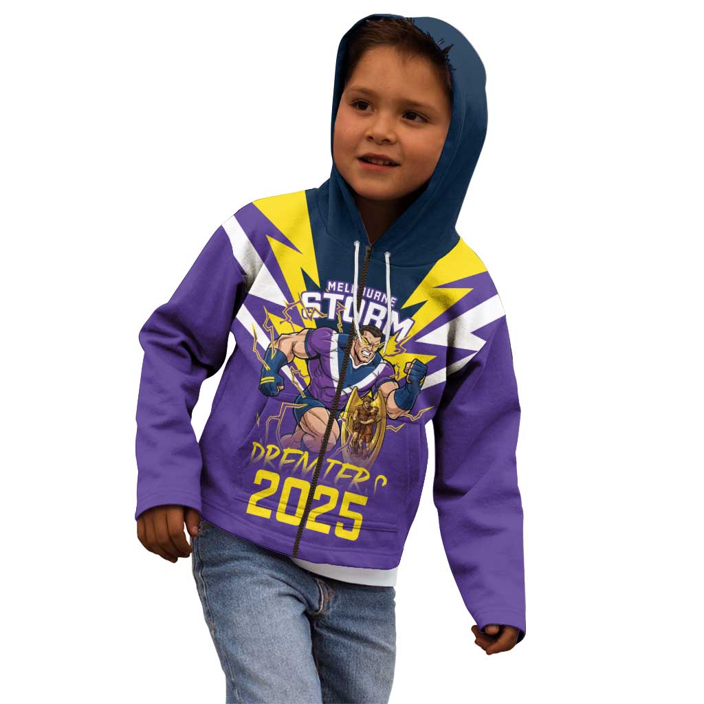 Personalised Storm Spirit Kid Hoodie Grand Final Champions 2025 - Vibe Hoodie