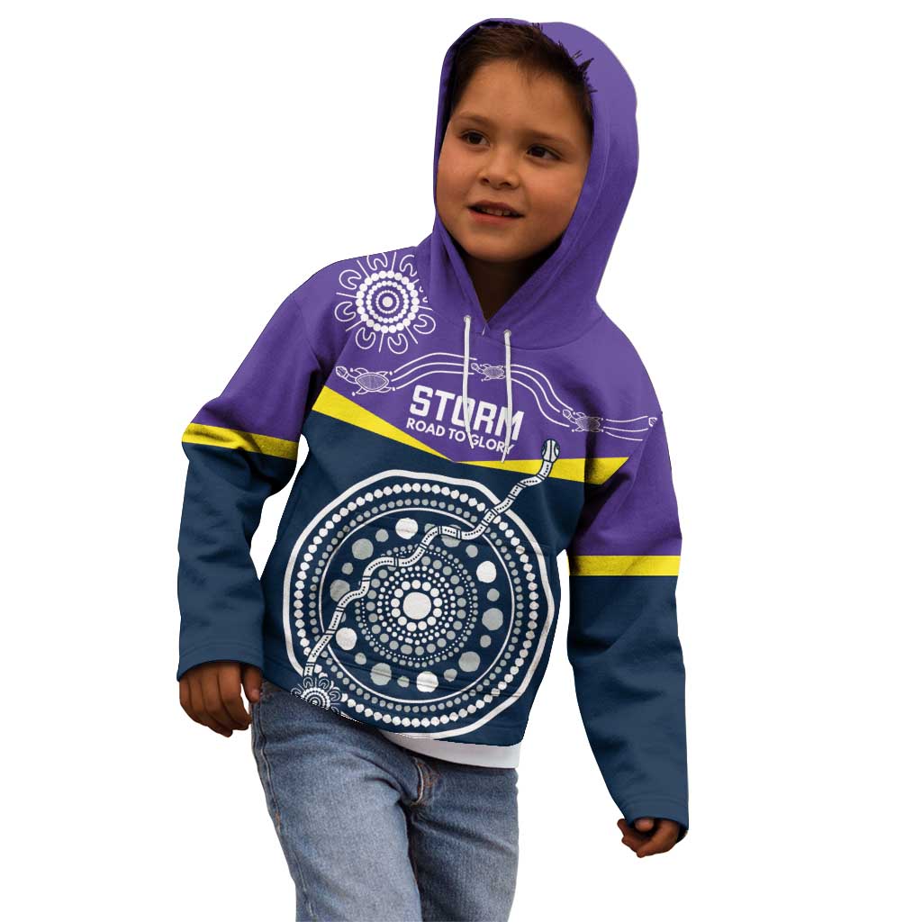 Custom Storm Spirit Kid Hoodie Road to Glory Indigenous Aboriginal - Vibe Hoodie