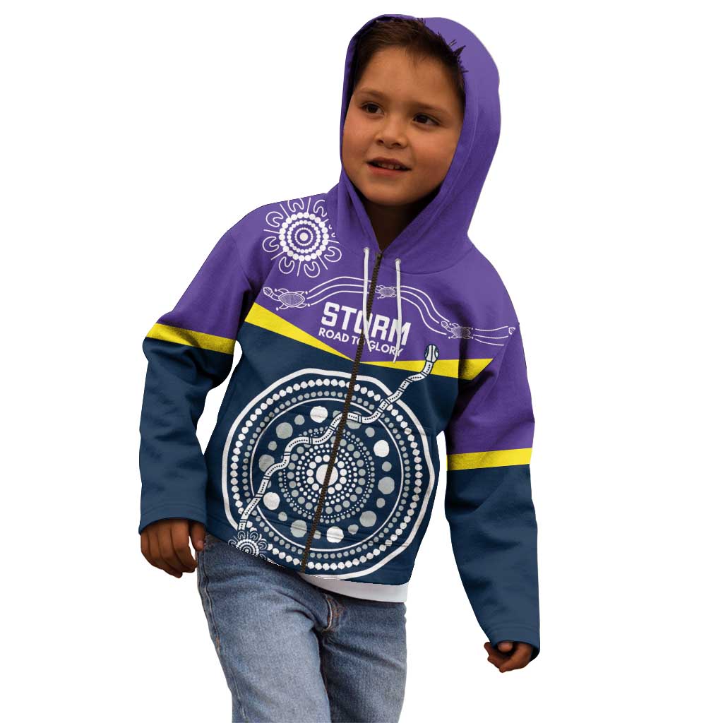 Custom Storm Spirit Kid Hoodie Road to Glory Indigenous Aboriginal - Vibe Hoodie