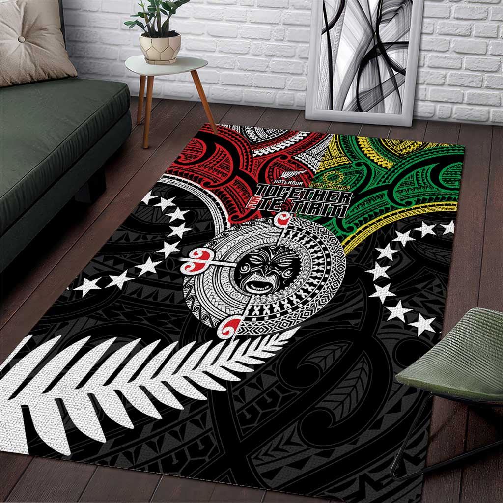 Aotearoa and Cook Islands Mo Te Tiriti Area Rug New Zealand Honour The Treaty Ake!Ake!Ake! - Vibe Hoodie Shop