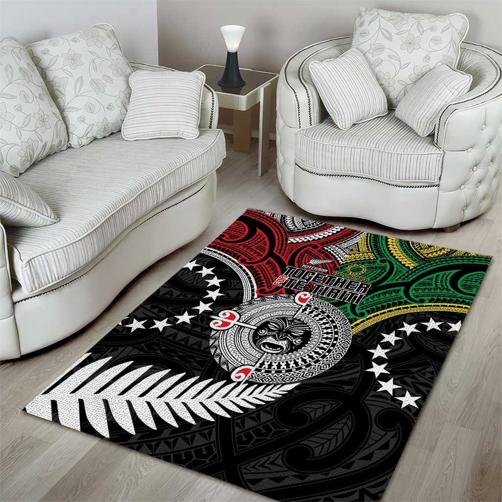 Aotearoa and Cook Islands Mo Te Tiriti Area Rug New Zealand Honour The Treaty Ake!Ake!Ake! - Vibe Hoodie Shop