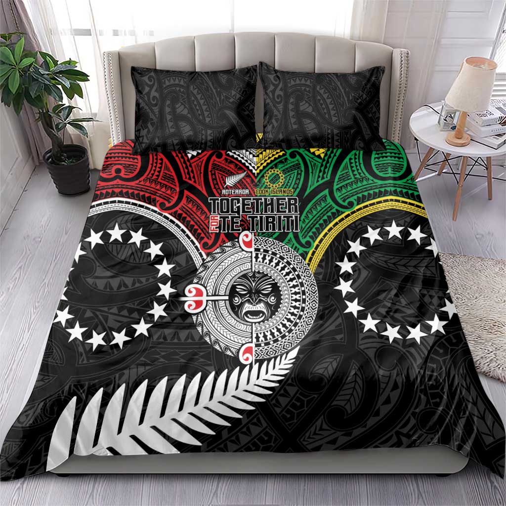 Aotearoa and Cook Islands Mo Te Tiriti Bedding Set New Zealand Honour The Treaty Ake!Ake!Ake! - Vibe Hoodie Shop