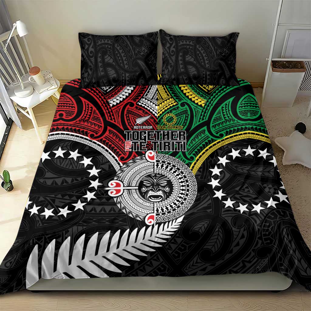 Aotearoa and Cook Islands Mo Te Tiriti Bedding Set New Zealand Honour The Treaty Ake!Ake!Ake! - Vibe Hoodie Shop
