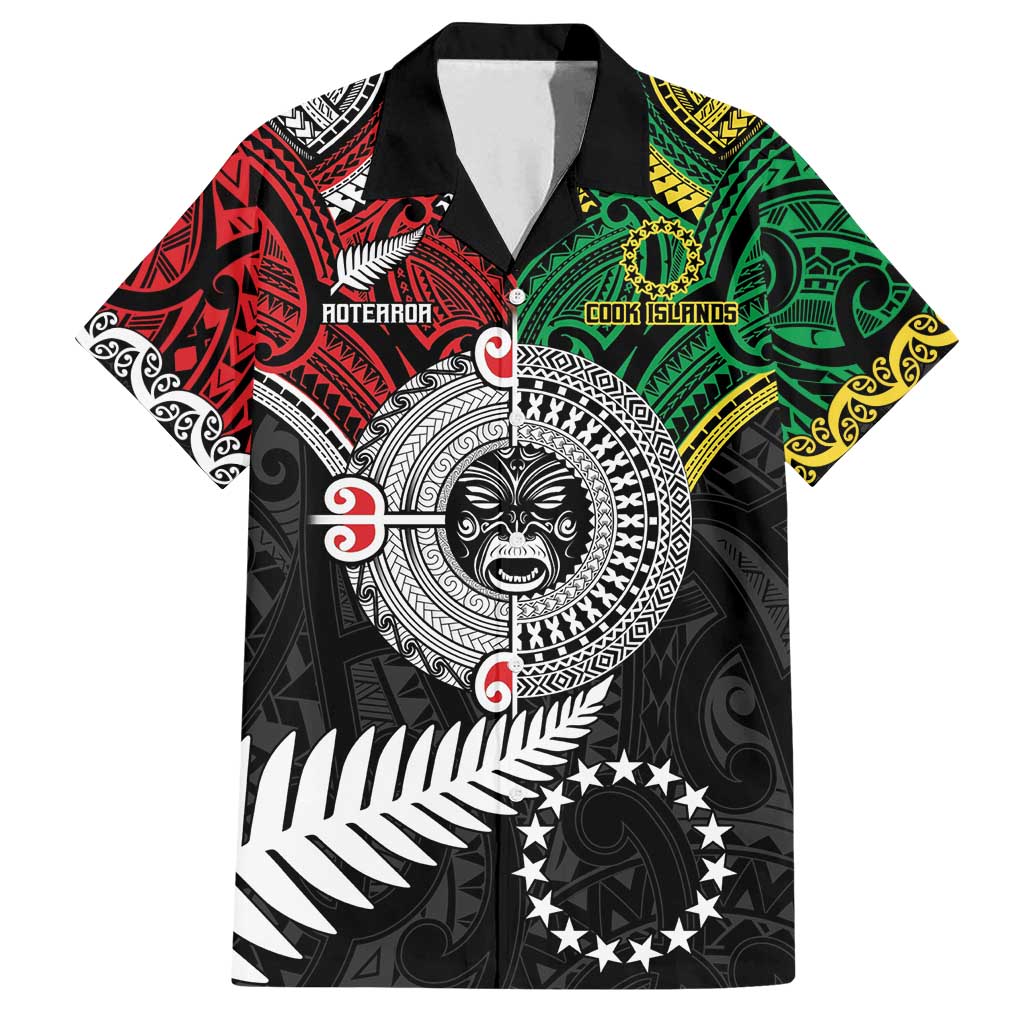 Aotearoa and Cook Islands Mo Te Tiriti Family Matching Off Shoulder Maxi Dress and Hawaiian Shirt New Zealand Honour The Treaty Ake!Ake!Ake!