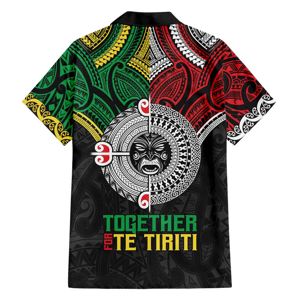 Aotearoa and Cook Islands Mo Te Tiriti Family Matching Short Sleeve Bodycon Dress and Hawaiian Shirt New Zealand Honour The Treaty Ake!Ake!Ake!