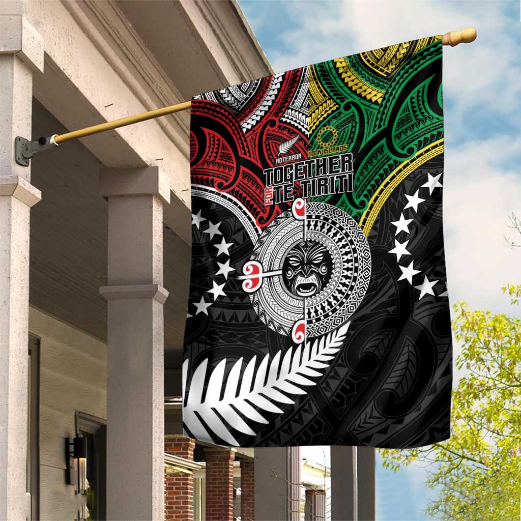 Aotearoa and Cook Islands Mo Te Tiriti Garden Flag New Zealand Honour The Treaty Ake!Ake!Ake! - Vibe Hoodie Shop