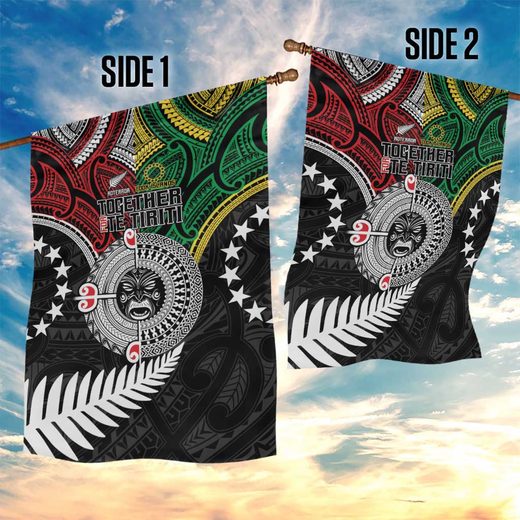 Aotearoa and Cook Islands Mo Te Tiriti Garden Flag New Zealand Honour The Treaty Ake!Ake!Ake! - Vibe Hoodie Shop