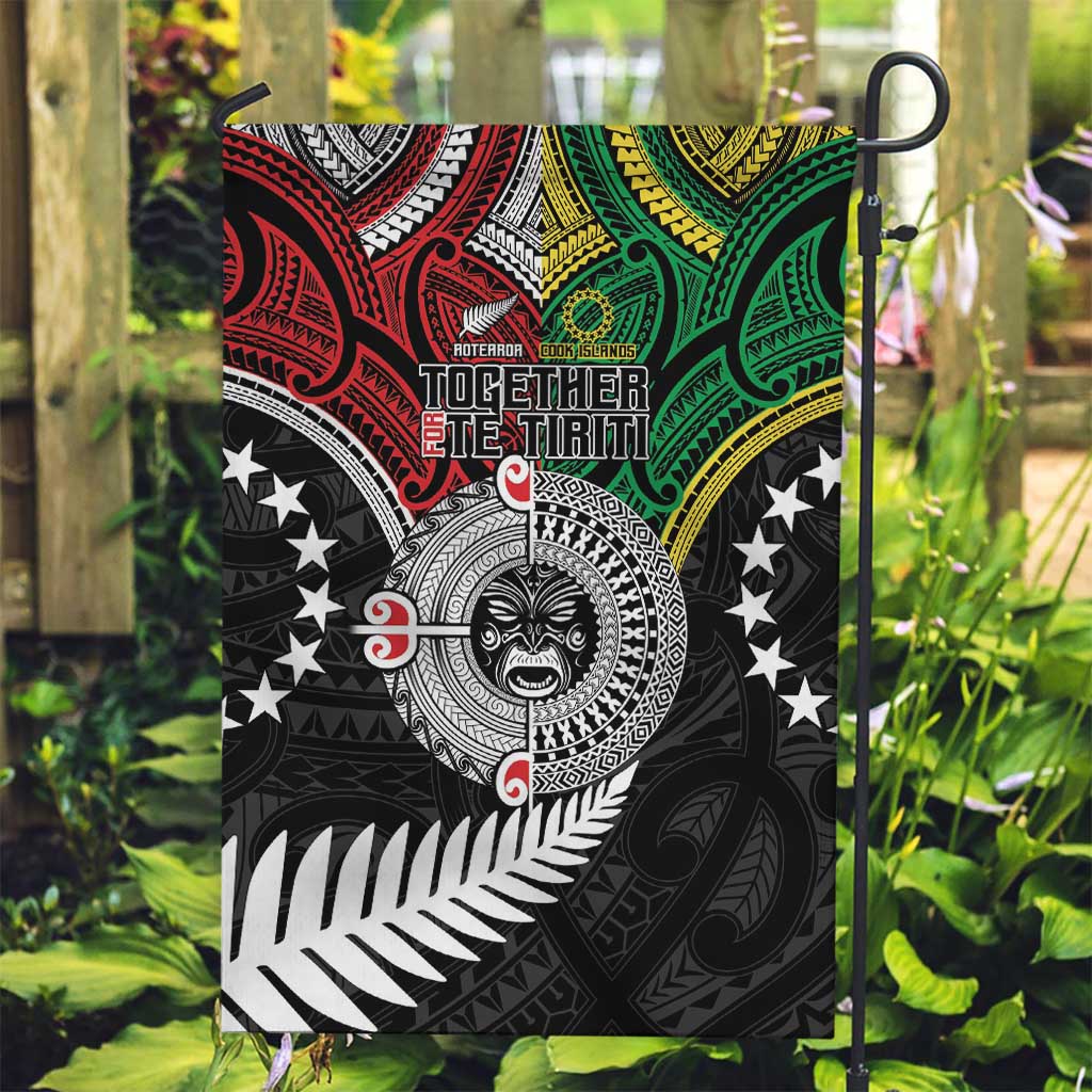 Aotearoa and Cook Islands Mo Te Tiriti Garden Flag New Zealand Honour The Treaty Ake!Ake!Ake! - Vibe Hoodie Shop
