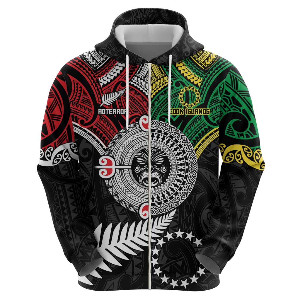 Aotearoa and Cook Islands Mo Te Tiriti Hoodie New Zealand Honour The Treaty Ake!Ake!Ake! LT9 - Vibe Hoodie Shop