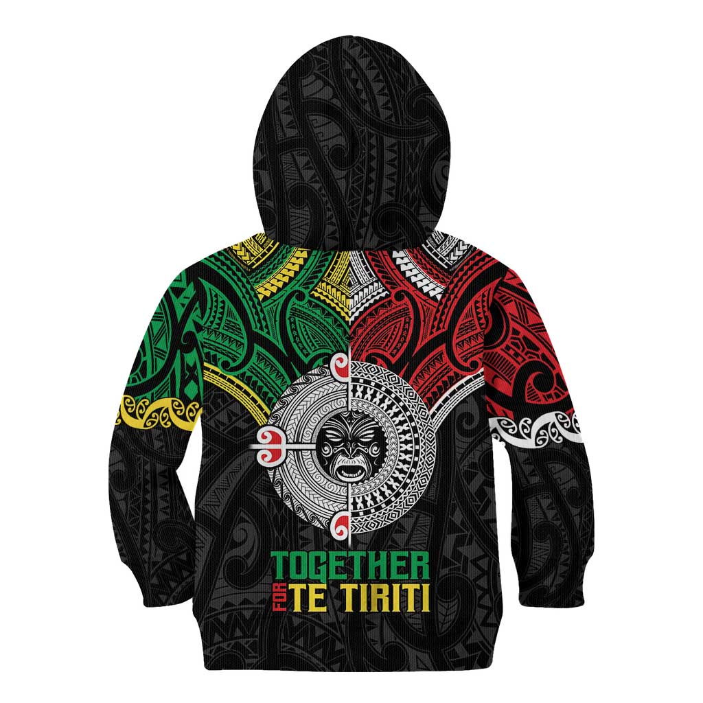 Aotearoa and Cook Islands Mo Te Tiriti Kid Hoodie New Zealand Honour The Treaty Ake!Ake!Ake! - Vibe Hoodie Shop