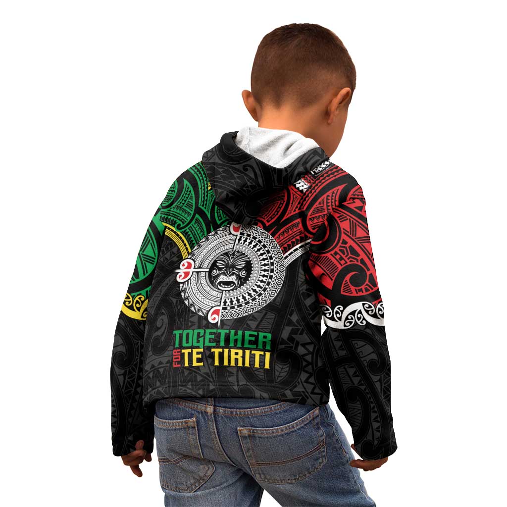 Aotearoa and Cook Islands Mo Te Tiriti Kid Hoodie New Zealand Honour The Treaty Ake!Ake!Ake! - Vibe Hoodie Shop